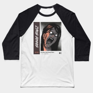 Scary Vintage Japanese Horror Anime "Hannah Howlz" Baseball T-Shirt